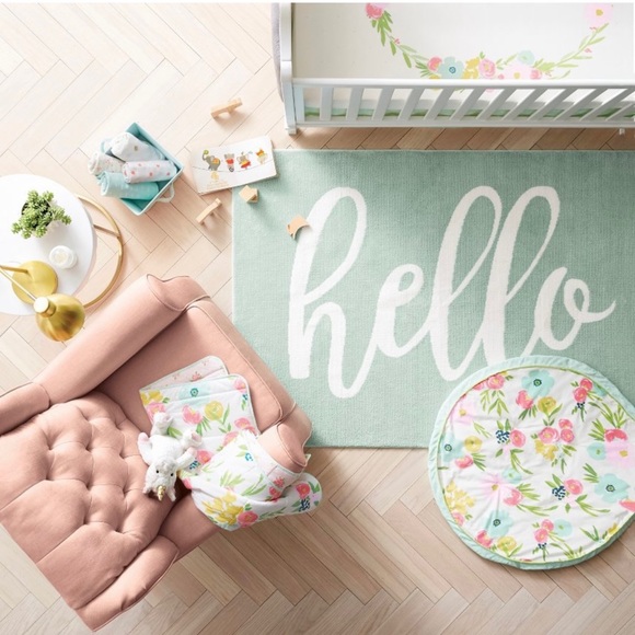 Crib Bedding Set Floral Fields 4pc - Cloud Island Pink Mint Target Comforter - Picture 8 of 9